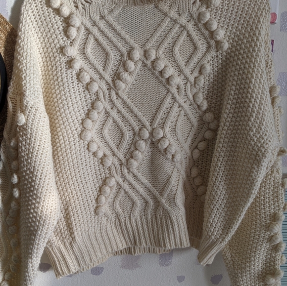 Turtleneck Pom Pom Sweater - Picture 3 of 5